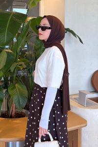 White Crew Neck Long Arm Cotton Shirt