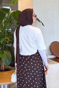 White Crew Neck Long Arm Cotton Shirt