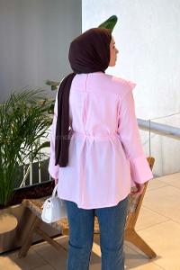 Lamelif Pelerin Detaylı Tunik Pembe