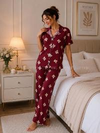 Lamelif Kadın Soft Touch Ayıcık   Desenli Pijama Takımı