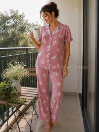 Lamelif Kadın Soft Touch Ayıcık   Desenli Pijama Takımı