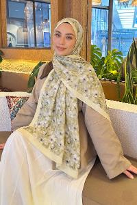 Lamelif Çiçek Desen Lara Soft Şal Sarı