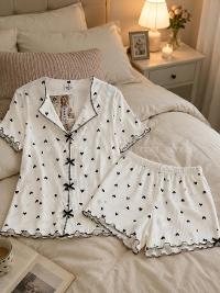 Lamelif Kadın Soft Kaşkorse Şortlu Pijama Takımı