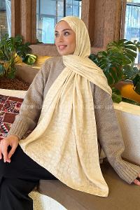 Yellow Cotton Fabric Printed Shawl