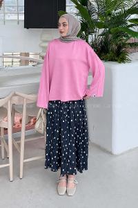 Pink Crew Neck Long Arm Sweatshirt