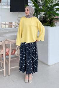 Yellow Crew Neck Long Arm Sweatshirt