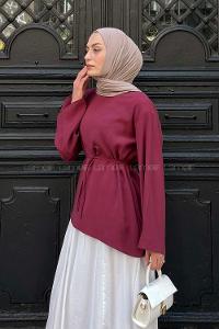 Claret Red Crew Neck Long Arm Ayrobin Shirt