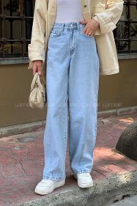 Ice Blue Denim High Waist Denim Pants