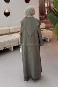 Khaki Neckband Long Arm Cotton Regular Trousers Comfortable Suit