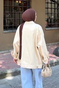Stone Shirt Collar Long Arm Gabardin Jacket