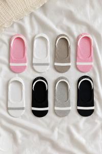 Lamelif 8li Silikonlu Penye Sneaker  Çorap