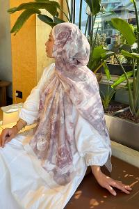 Lamelif Gül Çiçek Desen Lara Soft Şal Taş