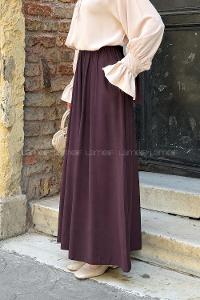 Lamelif Salaş Kesim Pantolon Mürdüm