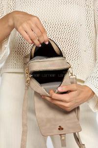 Cream Buckle Skin Hand Bag Bag