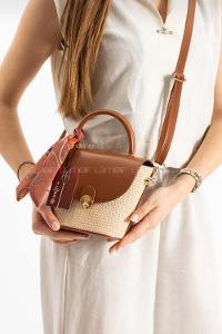 Tan Buckle Skin Hand Bag Bag