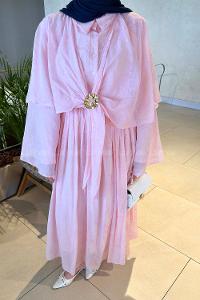 Lamelif Bolerolu Desenli Elbise Pembe