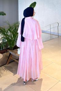 Lamelif Bolerolu Desenli Elbise Pembe