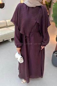 Plum Crew Neck Cotton Dresess