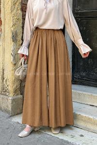 Lamelif Salaş Kesim Pantolon Camel