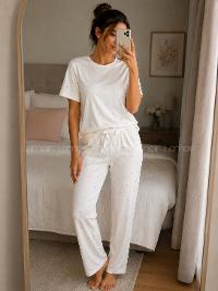 Lamelif Kadın Kalp Desen Milan Pijama Kumaş