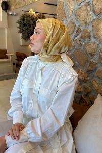 Lamelif Bulut Desen Soft Eşarp Sarı