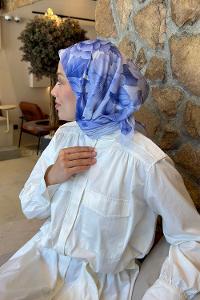 Lamelif Lotus Desen Soft Eşarp Lila