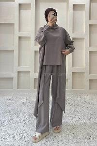 Mink Choker Neck Long Arm Viscose Fabric Regular Trousers Comfortable Suit