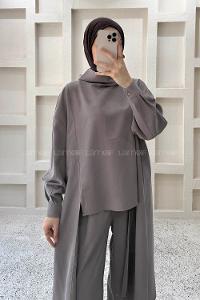 Mink Choker Neck Long Arm Viscose Fabric Regular Trousers Comfortable Suit