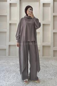 Mink Choker Neck Long Arm Viscose Fabric Regular Trousers Comfortable Suit