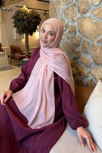 Lamelif  Müslin Krinkıl Şal Pudra