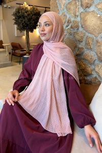 Lamelif  Müslin Krinkıl Şal Pudra