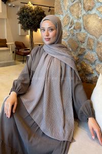 Lamelif  Müslin Krinkıl Şal Toprak