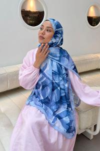 Lamelif Brush Desen Soft Şal Bebe Mavisi