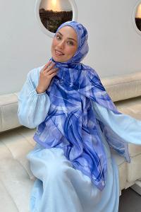Lamelif Brush Desen Soft Şal Lila