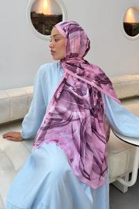 Lamelif Brush Desen Soft Şal Şeker Pembe