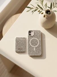 Lamelif iPhone 11 Swarovski Taşlı Mıknatıs Cüzdanlı Macsafe Kılıf