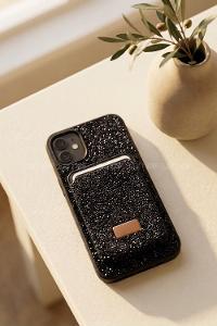 Lamelif iPhone 11 Swarovski Taşlı Mıknatıs Cüzdanlı Macsafe Kılıf