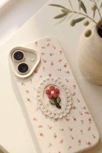 Lamelif iPhone 17 Vision Trend Dantel Çerçeveli Nakış İşlemeli  Detaylı Kılıf