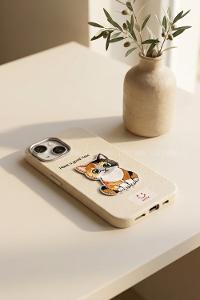 Lamelif iPhone13-14 Özel Tasarım Telefon Kılıfı Soft Bej Renk