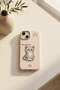 Lamelif iPhone13-14 Özel Tasarım Telefon Kılıfı Soft Pudra Renk