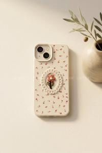 Lamelif iPhone13-14 Vision Trend Dantel Çerçeveli Nakış İşlemeli  Detaylı Kılıf