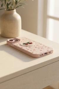 Lamelif iPhone13-14 Vision Trend Tül Kalp Nakış Detaylı Kılıf
