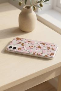 Lamelif iPhone 11 Pembe Leopar Desenli Güçlü Magsafeli Telefon Kılıfı