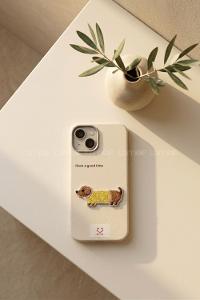Lamelif iPhone 15 Özel Tasarım Telefon Kılıfı Soft Bej Renk