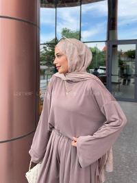 Lamelif Pile Detaylı Oysho Salaş Takım Soft Kahve