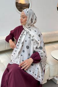 Lamelif Puantiye Desen Soft Şal Bej