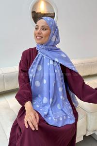 Lamelif Puantiye Desen Soft Şal Lila