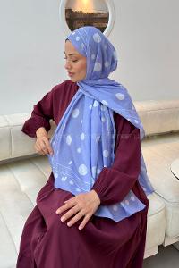 Lamelif Puantiye Desen Soft Şal Lila