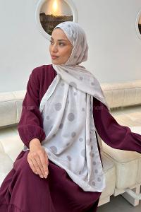 Lamelif Puantiye Desen Soft Şal Vizon
