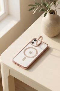 Lamelif iPhone 11 Standlı Simli Premium Telefon Kılıfı